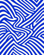 Royal Blue Abstract Intertwined Lines Rug
