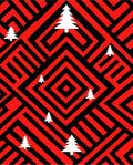 Crimson Maze White Pine Trees Rug