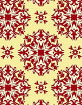 Crimson Mandala Red Floral Arrangement Rug