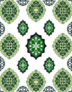 Emerald Green Ornate Floral Medallion Rug