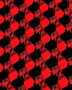 Bold Red Houndstooth Geometric Rug