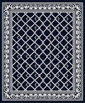 Deep Navy Lattice Border Rug