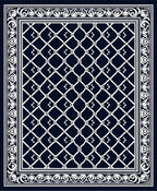 Deep Navy Lattice Border Rug