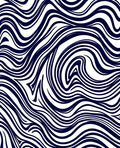 Deep Blue Swirl Stripes Rug