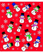 Cheery Snowmen Winter Wonderland Red Rug