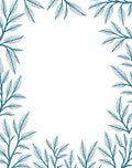 Teal Botanical Vine Border Rug
