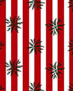 Red White Striped Evergreen Sprig Rug