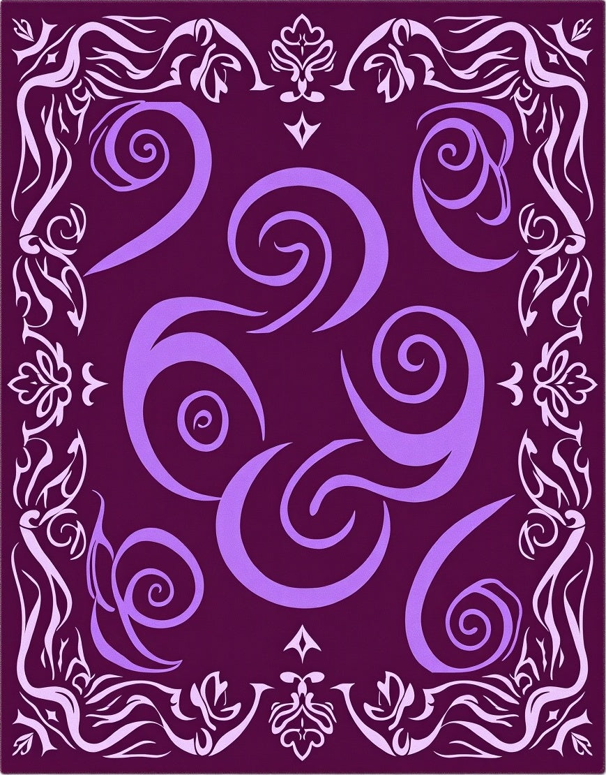 Plum Swirl Floral Accent Rug