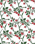 Red Berry Vine Whimsical Floral Rug