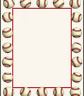 Classic Baseball Border Cream Rug