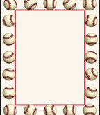 Classic Baseball Border Cream Rug