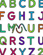 Alphabet Colors Bold Letters Rug