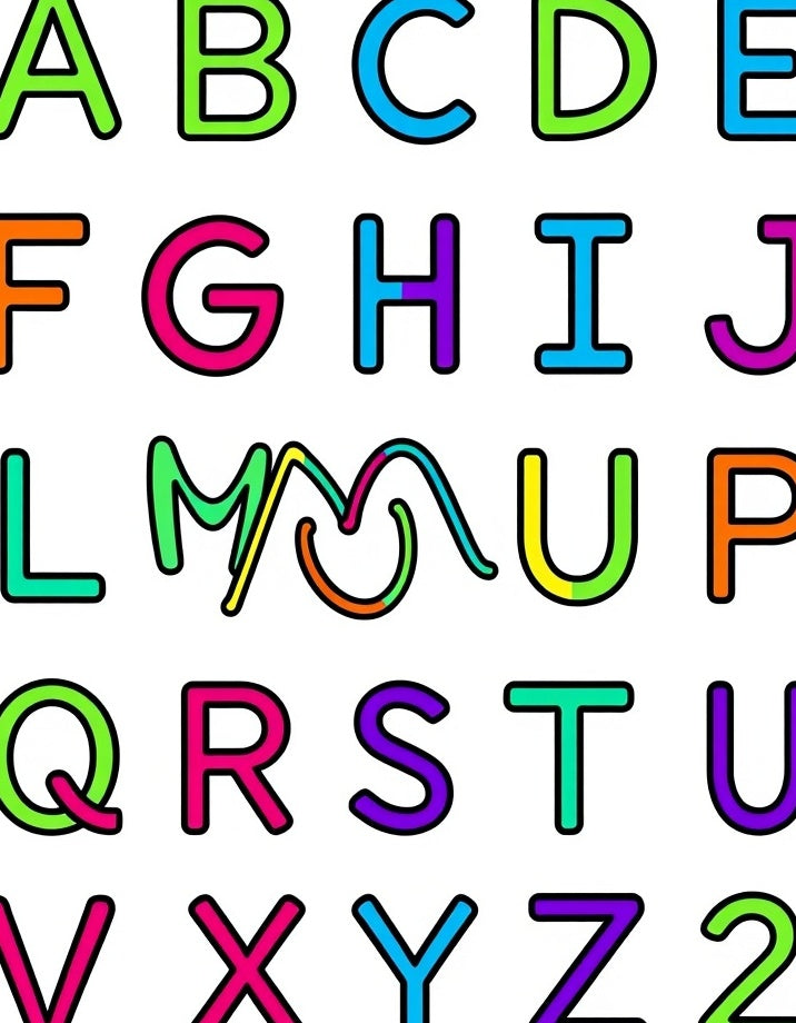 Alphabet Colors Bold Letters Rug