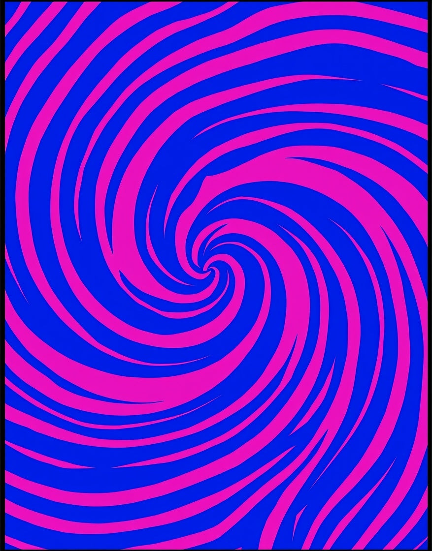 Vibrant Pink Blue Swirl Rug