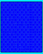 Bright Blue Repeating Square Grid Rug