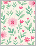 Sweet Pink Floral Cream Botanical Rug