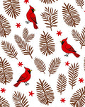 Red Cardinal Botanical Winter Faux Fur Rug