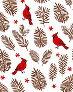 Red Cardinal Botanical Winter Faux Fur Rug