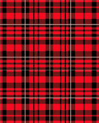 Classic Red Black Plaid Crossing Lines Rug
