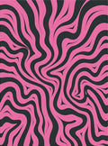 Hot Pink Abstract Swirl Lines Rug