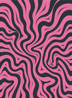 Hot Pink Abstract Swirl Lines Rug