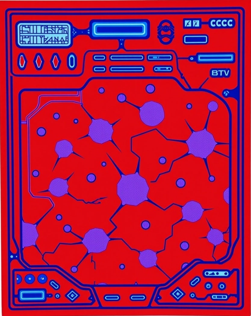 Retro Cyberpunk Circuit Board Rug