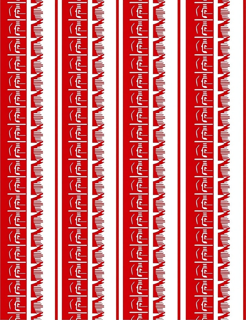 Bold Red Geometric Tribal Stripes Rug