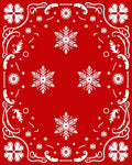 Festive White Snowflake Garland Rug