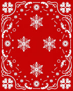 Festive White Snowflake Garland Rug