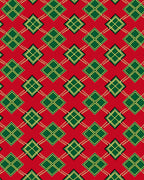 Classic Red Green Diamond Lattice Rug