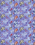 Whimsical Blue Butterfly Berry Branch Rug