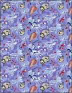 Whimsical Blue Butterfly Berry Branch Rug