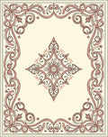 Ornate Pink Blossom Medallion Frame Rug