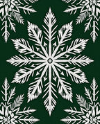White Snowflake Forest Jewel Tones Rug