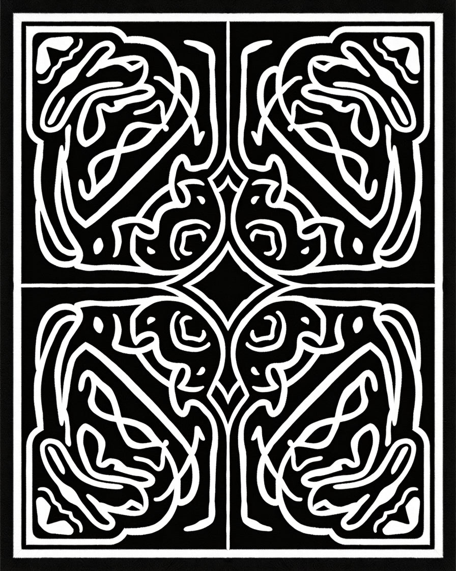Black And White Celtic Knot Rug