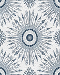 Navy Blue Radial Sunburst medallion Rug