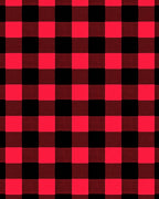 Red Black Gingham Plaid Home Accent Rug