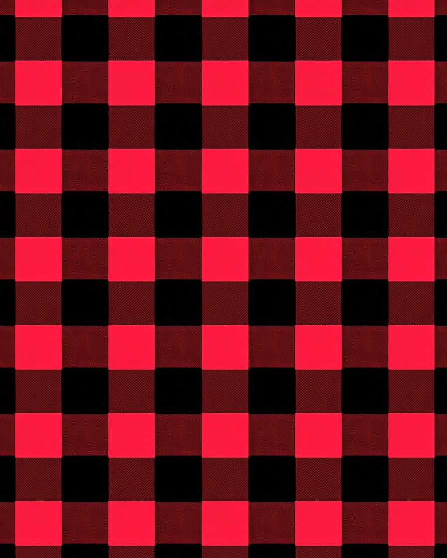 Red Black Gingham Plaid Home Accent Rug