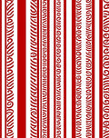 Red White Scroll Stripe Rug