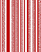 Red White Scroll Stripe Rug