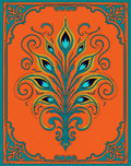 Vibrant Teal Peacock Feather Medallion Rug