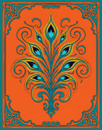 Vibrant Teal Peacock Feather Medallion Rug