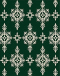 Forest Green Snowflake Motif Rug