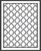 Geometric White Gray Lattice Rug