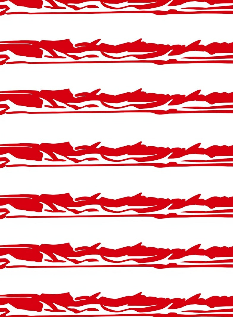 Crimson Abstract Striped Rug