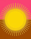 Radiant Yellow Sunburst Pink Brown Rug