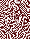 Crimson Wavy Lines Explosion Rug