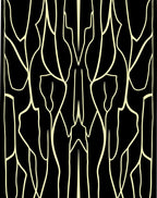 Black Cream Organic Flowing Lines Rug