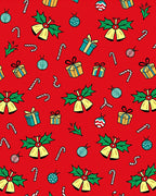 Festive Red Christmas Icons Repeat Rug