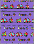 Whimsical Red Green Vehicle Repeat Rug